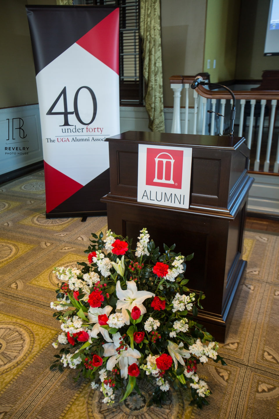 Garden Inspired Floral For The UGA Alumni Association 40 Under 40 Honoree Spring Reception At The Piedmont Driving Club in Atlanta, Georgia