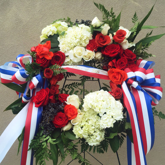 Red+White+Blue+Flower+Sympathy+Wreath+For+Fallen+Soldiar