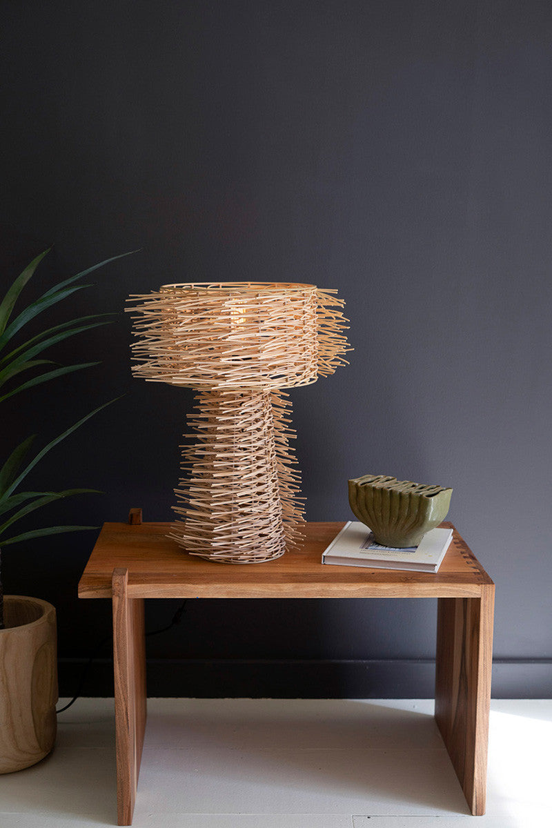 Cane Table Lamp with Cane Shade