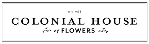 Colonial House of Flowers with Christy Griner Hulsey Black and White Logo 