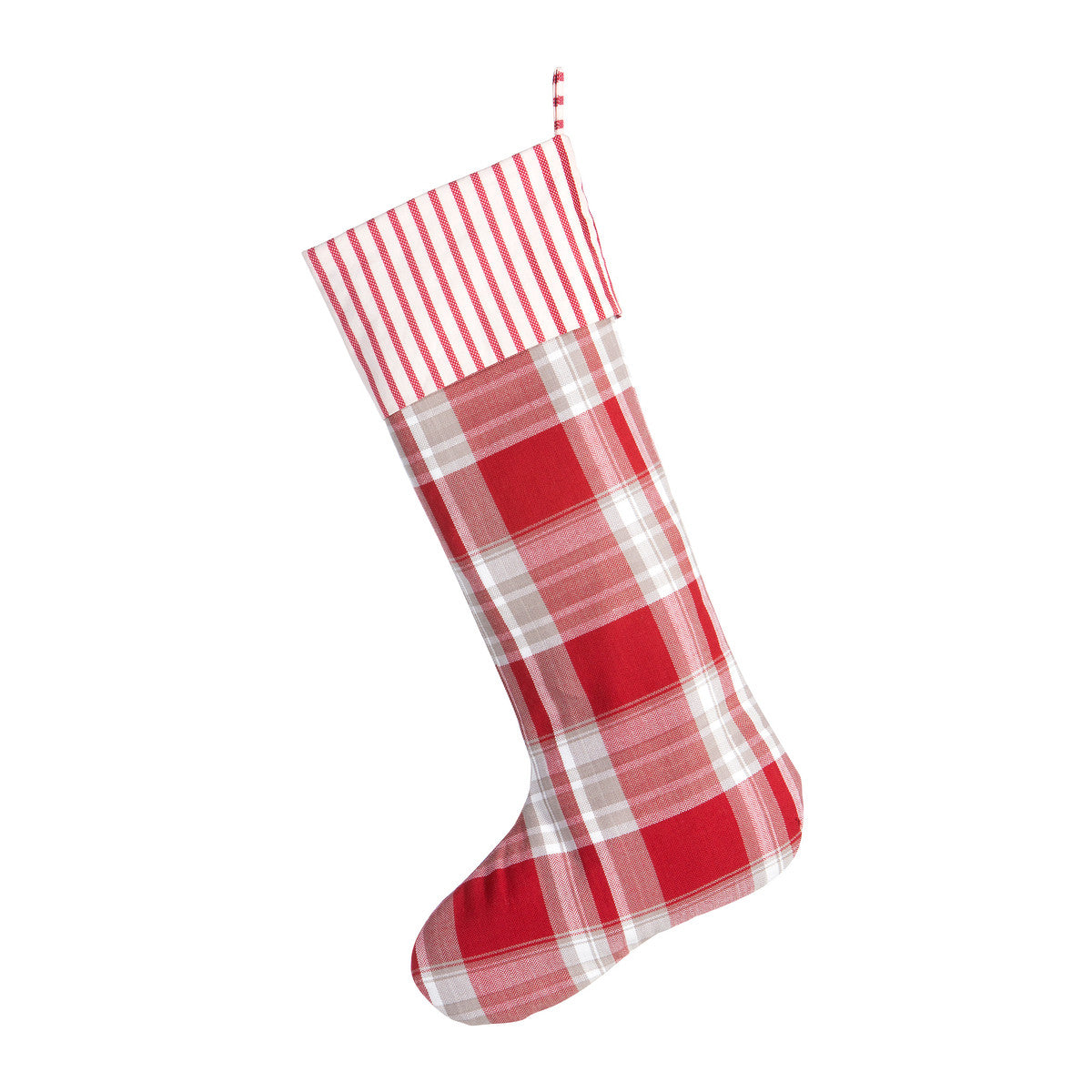 Plaid and Stripe Winter Stocking, Set of 2