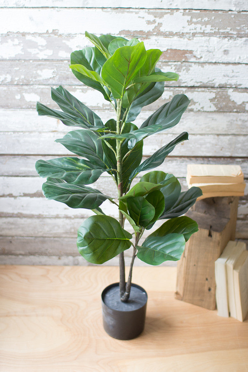 Faux, Artificial Fiddle Leaf Fig in a Pot