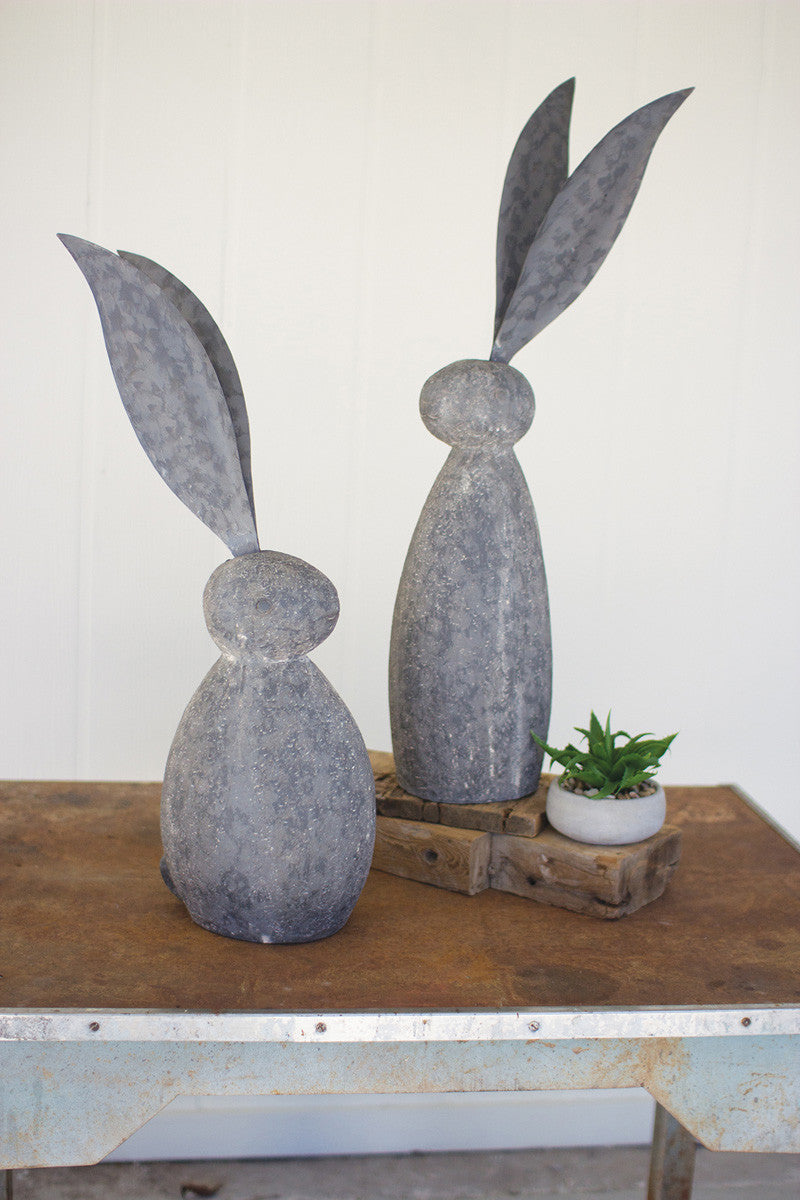 Easter Decorative Stone & Metal Rabbit