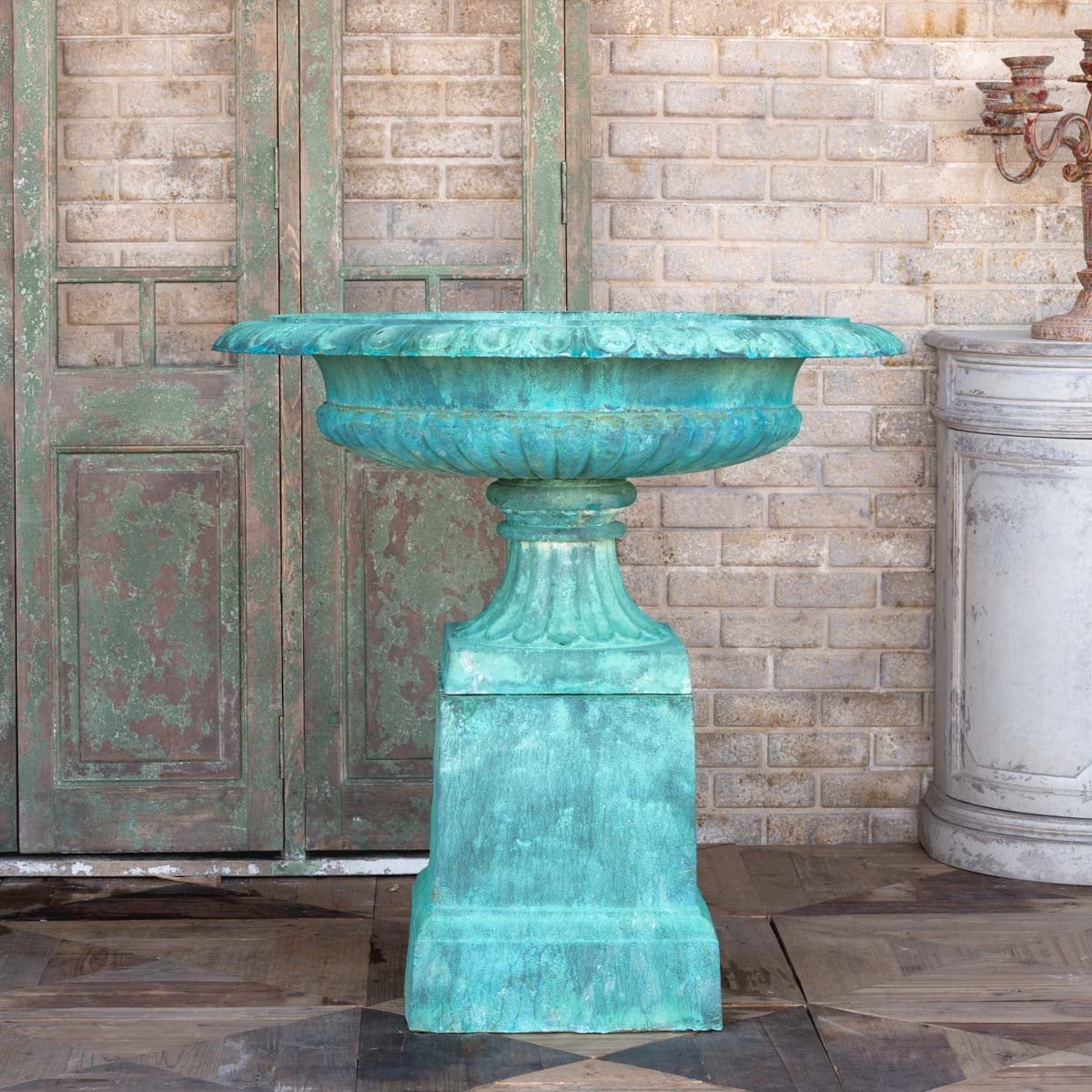 Cascade Avenue Cast Iron Estate Urn with Pedestal - Colonial House of Flowers | Atlanta