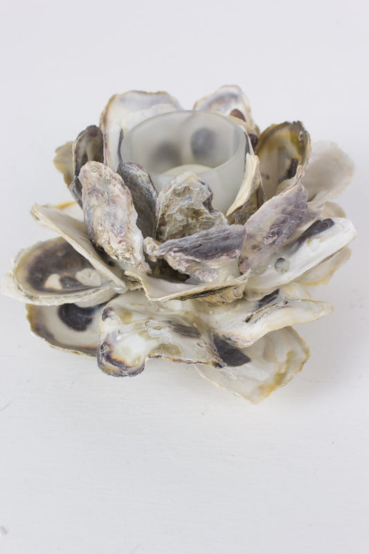 Oyster Shell Flower Votive Holder